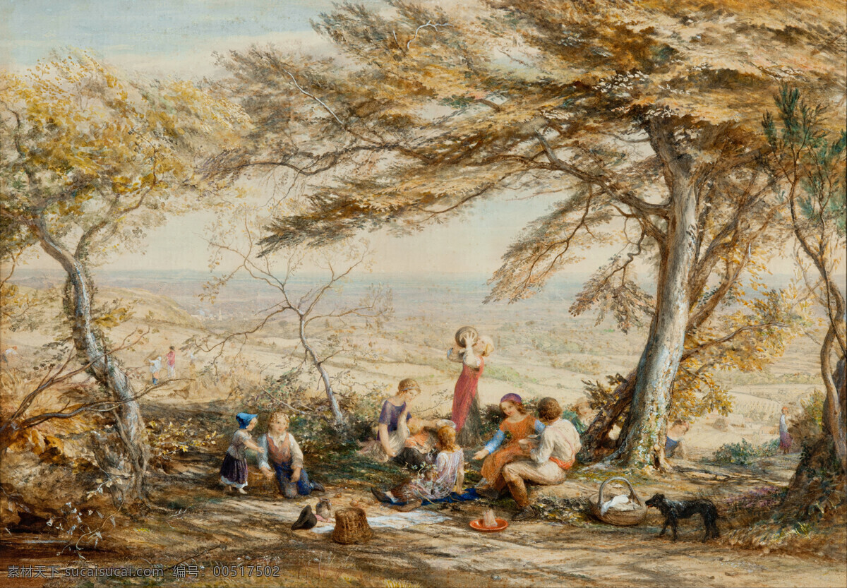 油画 诵经 绘画 平面设计 装饰 家居装饰素材 山水风景画