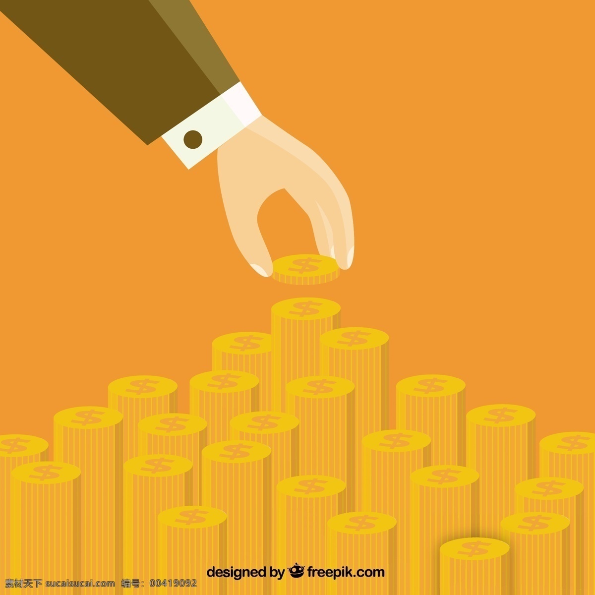 商业金融图标 商业 货币 金融 硬币 钱币 丰富 利润 楼梯
