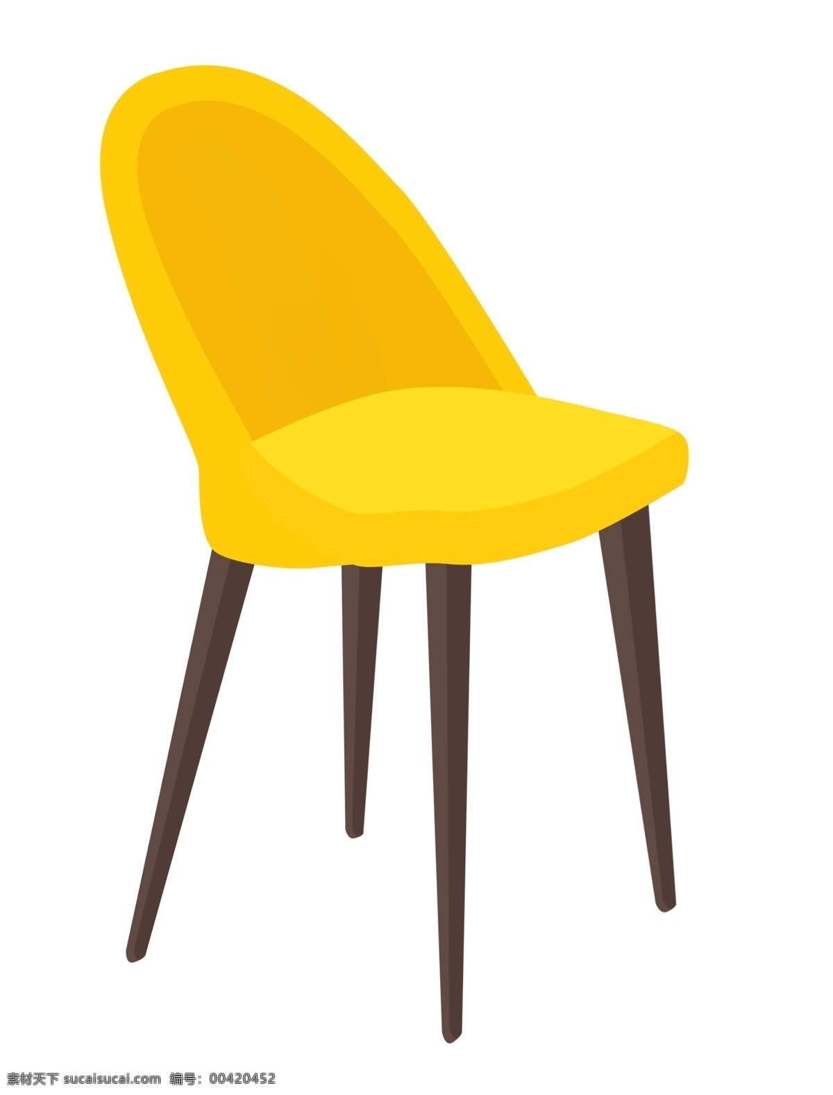 家具 靠背 椅子 插画 卡通椅子 靠背椅子 黄色椅子 木质椅子 插图 黄色靠背椅子 黄色家具