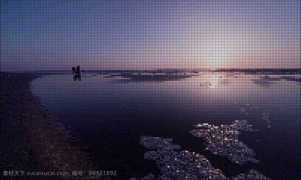背景 底纹 风光 风景 海滩 马赛克 日落 沙滩 自然风景 矢量 模板下载 主题 自然景观 psd源文件