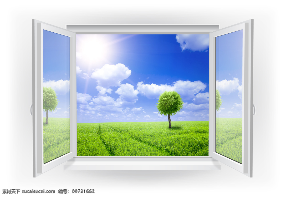 矢量 窗户 素材图片 矢量图标 门窗 窗子 玻璃 蓝天白云 窗外风景 其他类别 生活百科