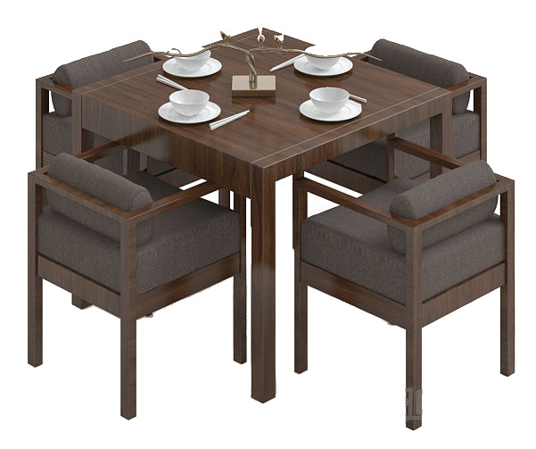客厅餐桌模型 简洁 大方 max 白色