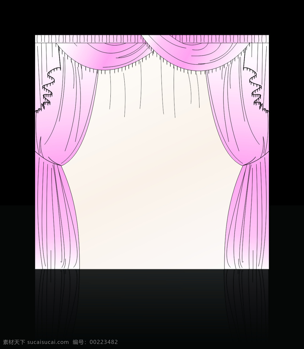 婚礼迎宾区 迎宾牌 花纹边框 手绘粉色布幔