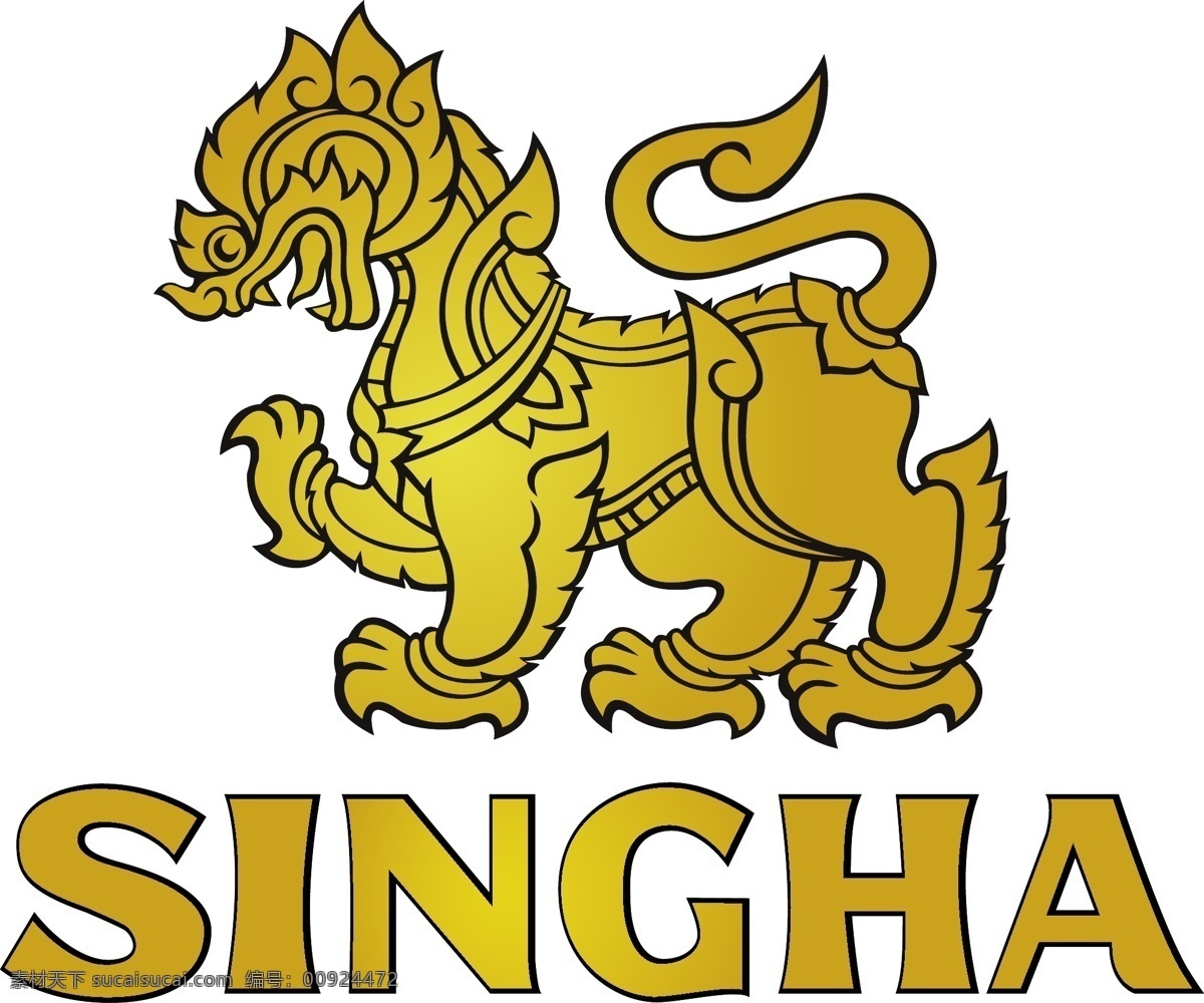 logo 标识标志图标 啤酒 企业 标志 企业标志 泰国 狮 牌 矢量 模板下载 singha beer 狮牌 psd源文件 logo设计