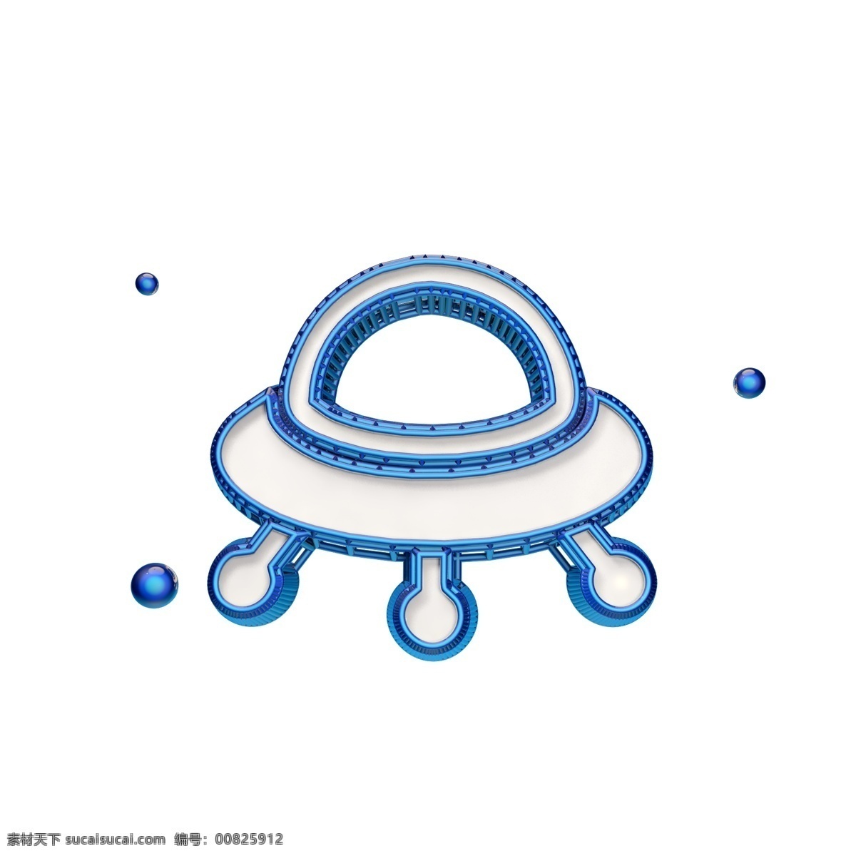 创意 ufo 图标 立体 蓝色
