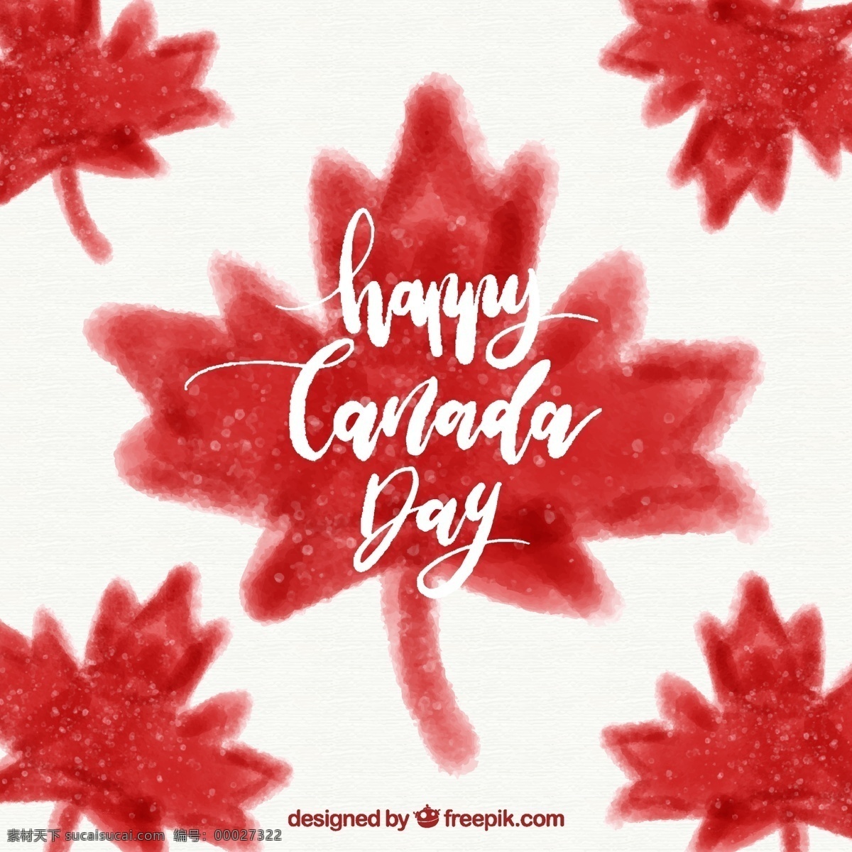 加拿大 日 背景 水彩 树叶 水彩背景 庆祝 节日 事件 文化 自由 国家 独立日 爱国 独立 民族