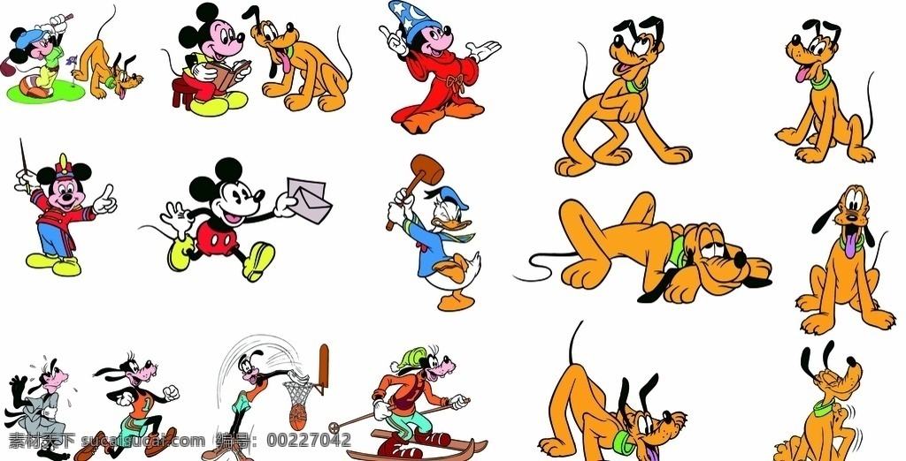 米老鼠 唐老鸭 迪士尼 卡通 服装印花 米奇矢量 布鲁托 动漫动画 动漫人物 米尼
