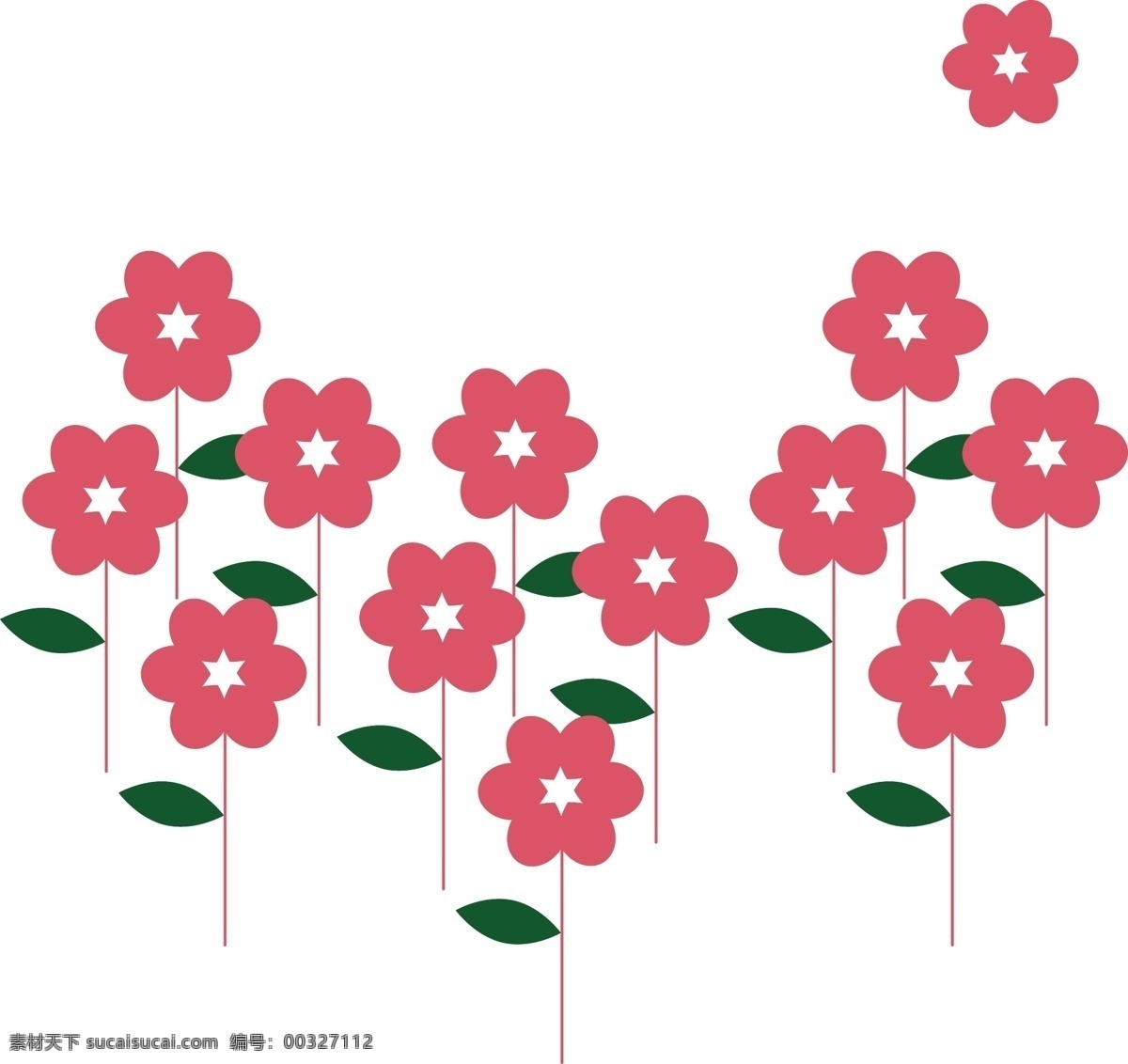 矢量花 花矢量 生物世界 树木树叶 矢量图库 红花
