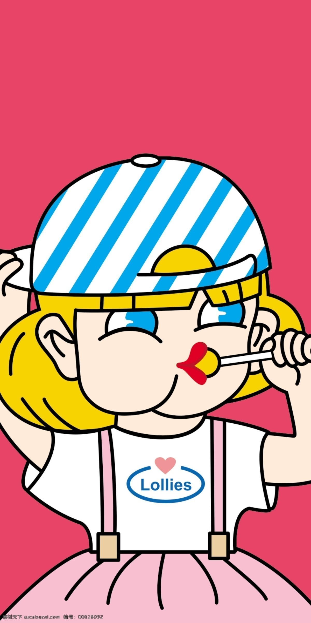 棒棒糖 帽子 女孩 矢量 图案 手机壳 卡通 糖果 可爱女孩 卡通人物 印花 浮雕手机壳 封面 动漫动画 动漫人物