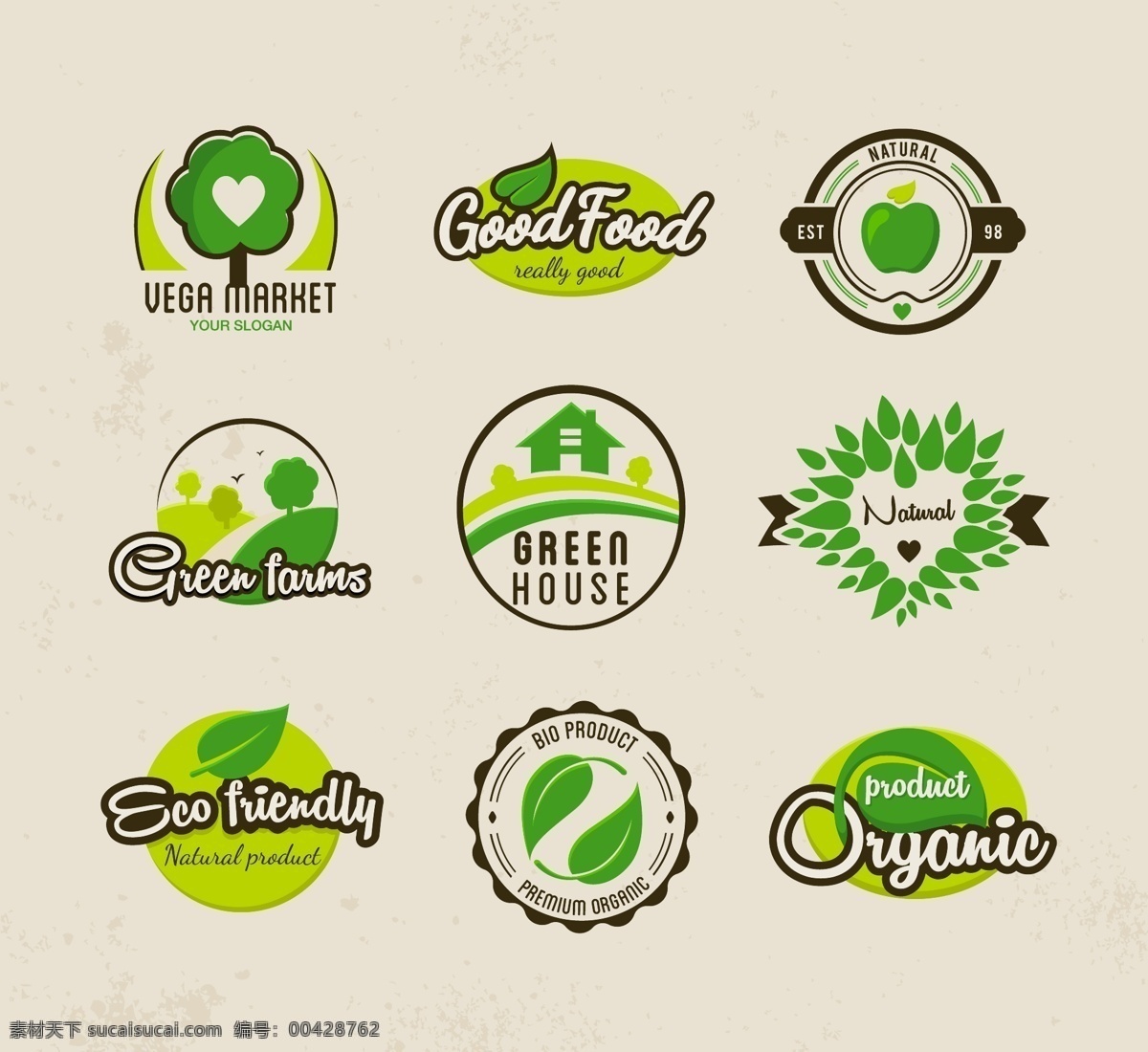 绿色环保 标签 苹果素材 矢量 高清图片
