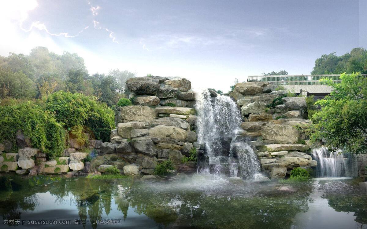 假山免费下载 风景 假山 湖波 水 装饰素材 园林景观设计