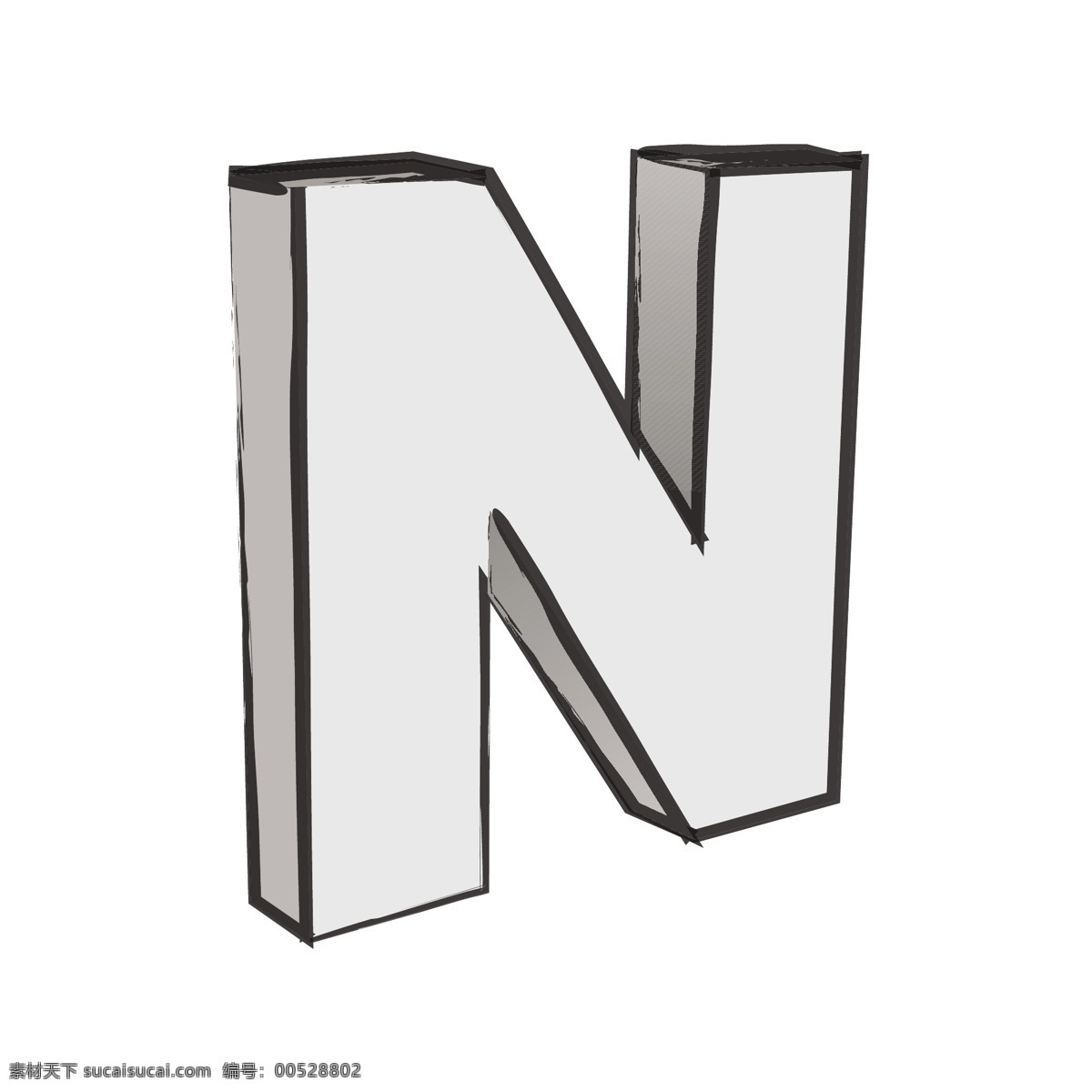 复古 3d 字母 n 文本 向量 矢量图 其他矢量图