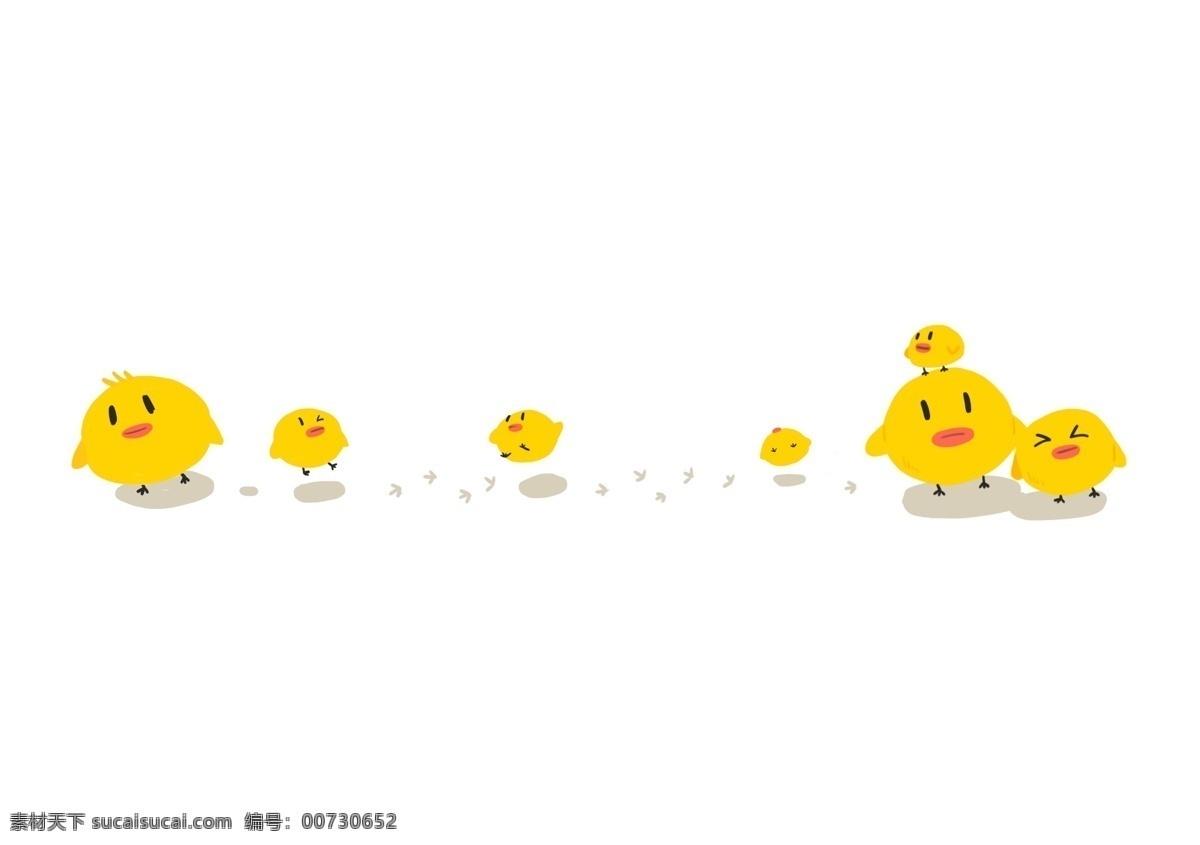 手绘 小鸡 分割线 边框 黄色的小鸡 分割线边框 卡通边框 美丽的边框 漂亮的边框 可爱的小鸡