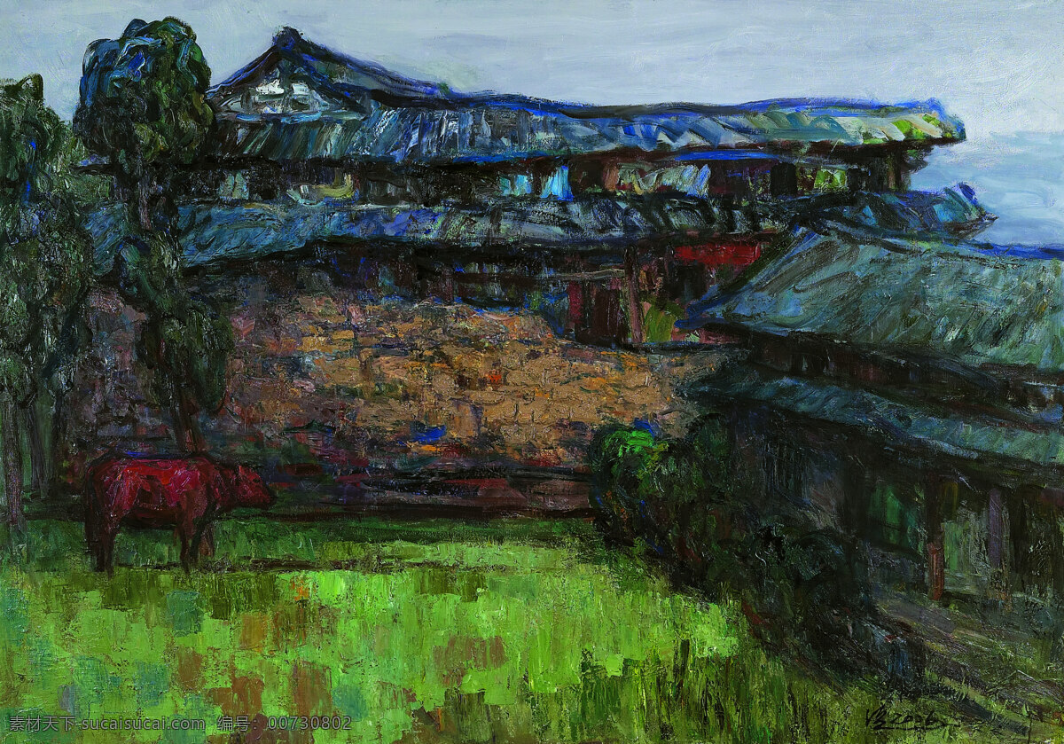 石屋免费下载 高清风景油画 石屋 油画素材下载 石屋油画素材 石屋油画 装饰素材