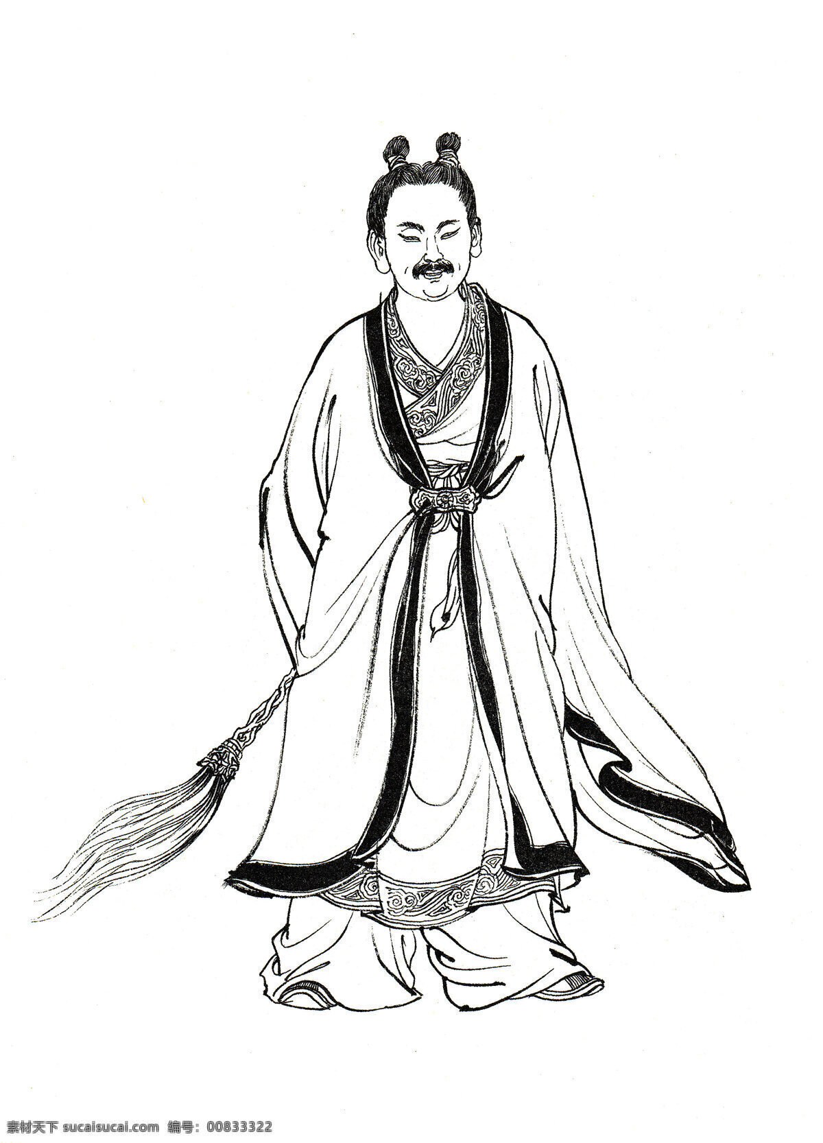 西游记 人物 白描 紫阳真人 白描人物 神仙 神话人物 李 云中 文化艺术 绘画书法
