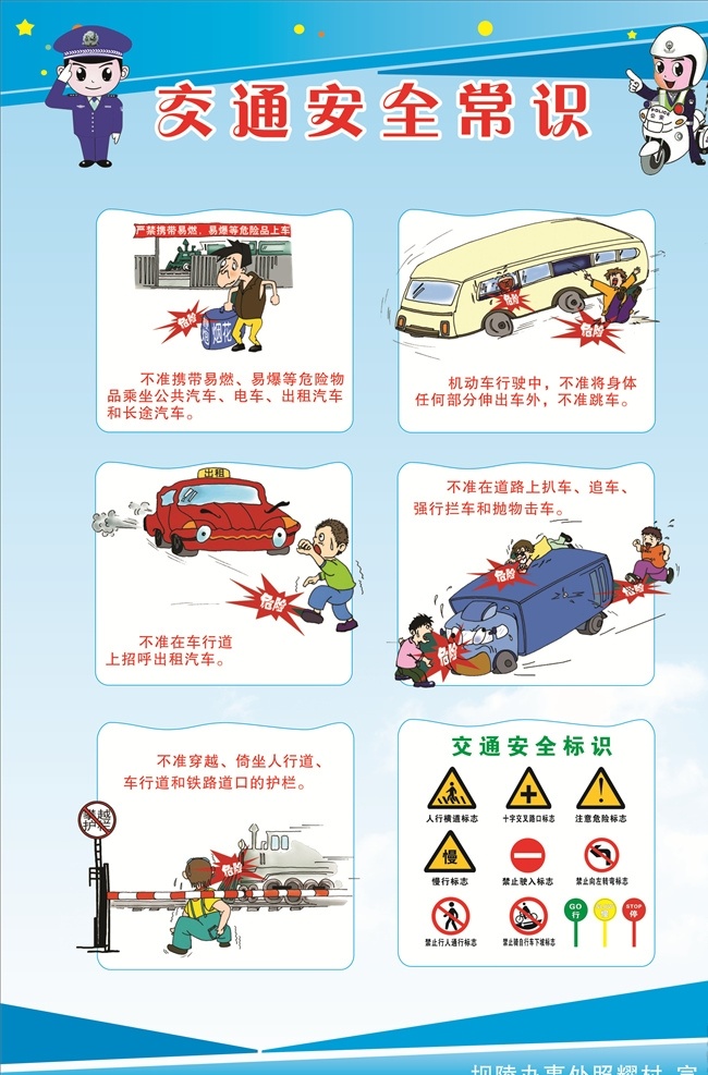 交通安全常识 交通安全 安全常识 安全知识标志 交通 安全 小常识 展板 海报