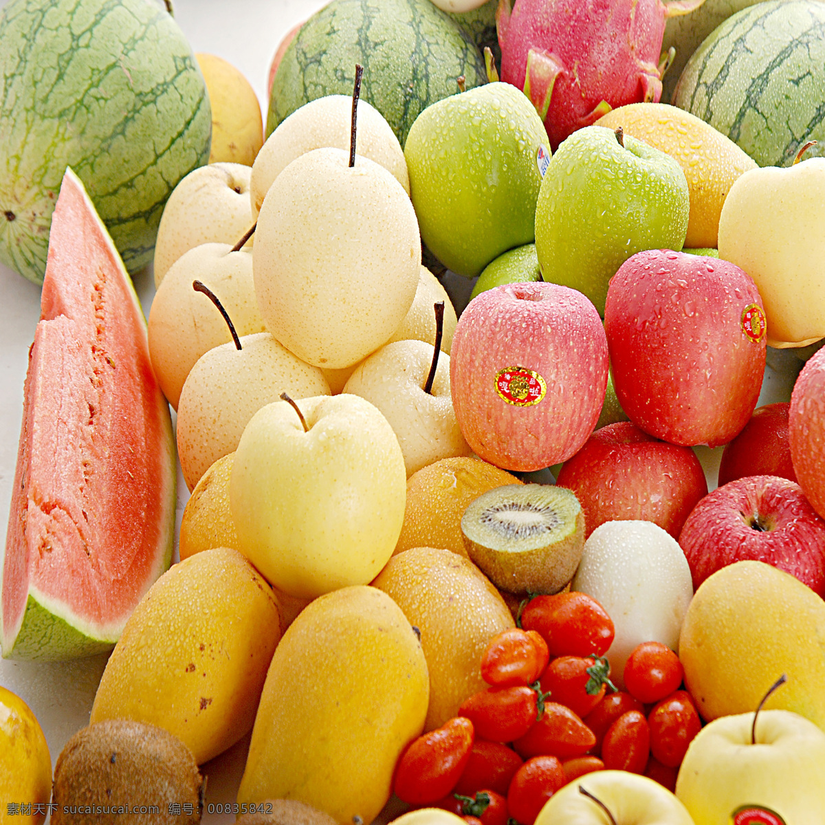 水果图片 水果 水果集锦 各种水果 水果拼盘 热带水果 维生素 丰富的水果 水果堆 苹果 梨子 西瓜 火龙果 芒果 生物世界