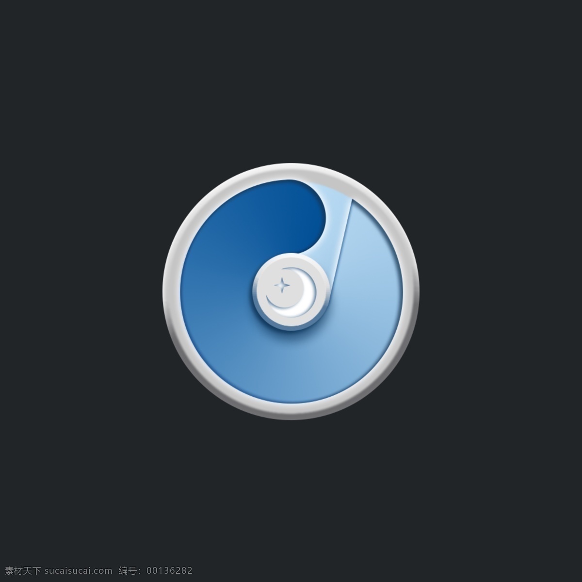 icon 图标 月亮 夜晚 科技蓝