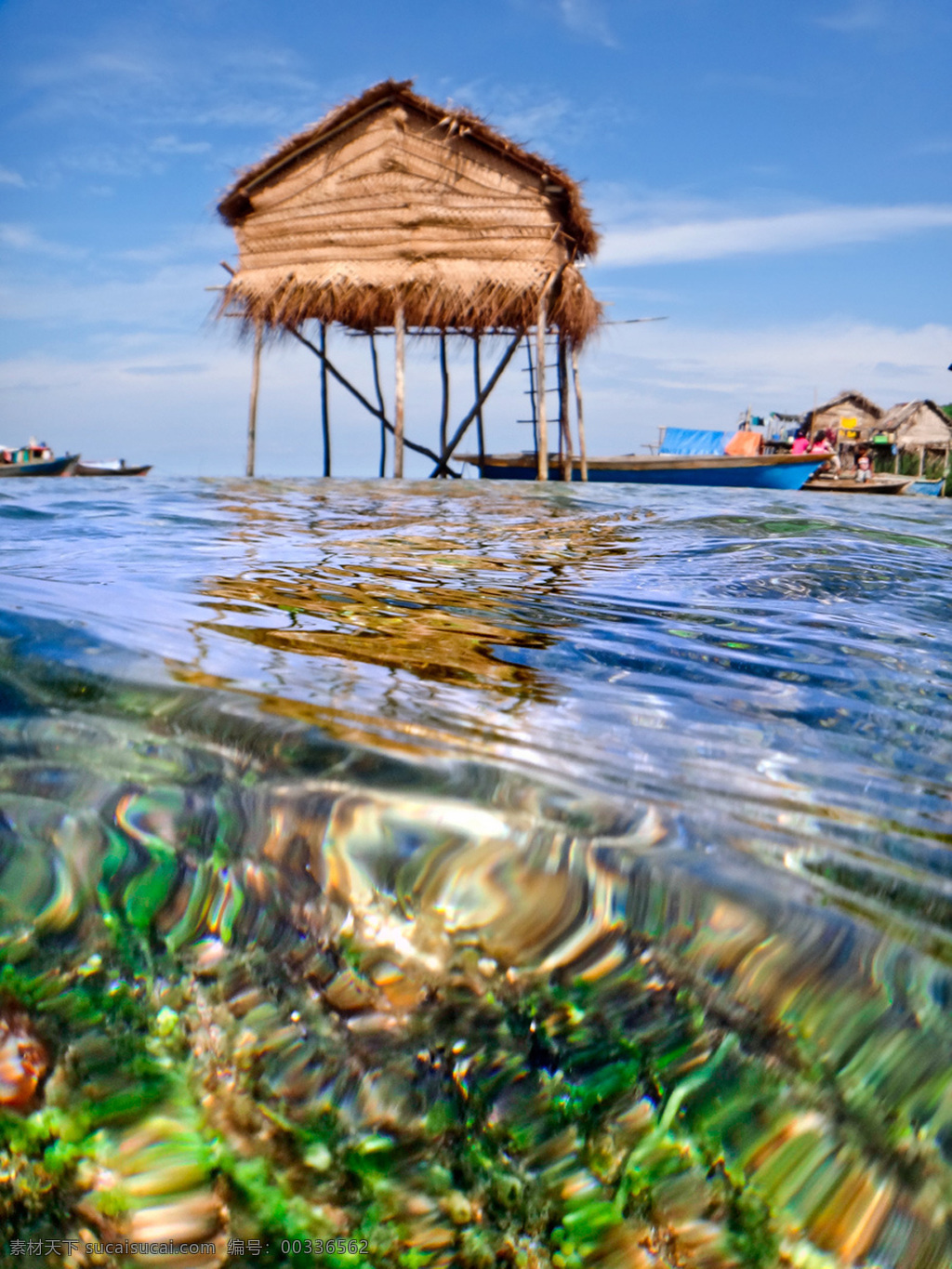 吊脚楼 海 珊瑚 风景 自然 国外旅游 旅游摄影 蓝色