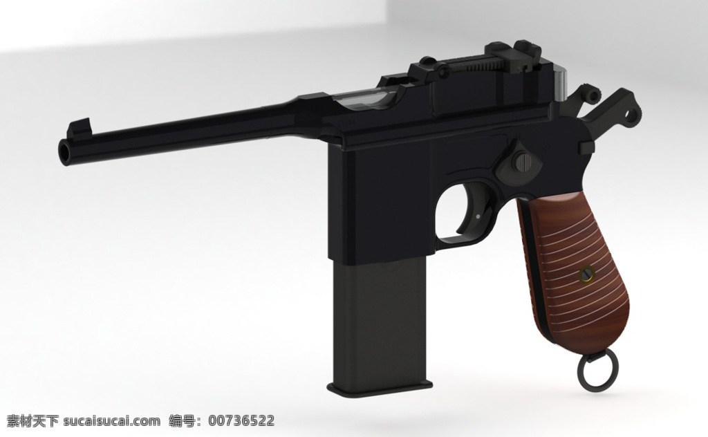 毛 瑟 枪支 手枪 武器 毛瑟 3d模型素材 其他3d模型