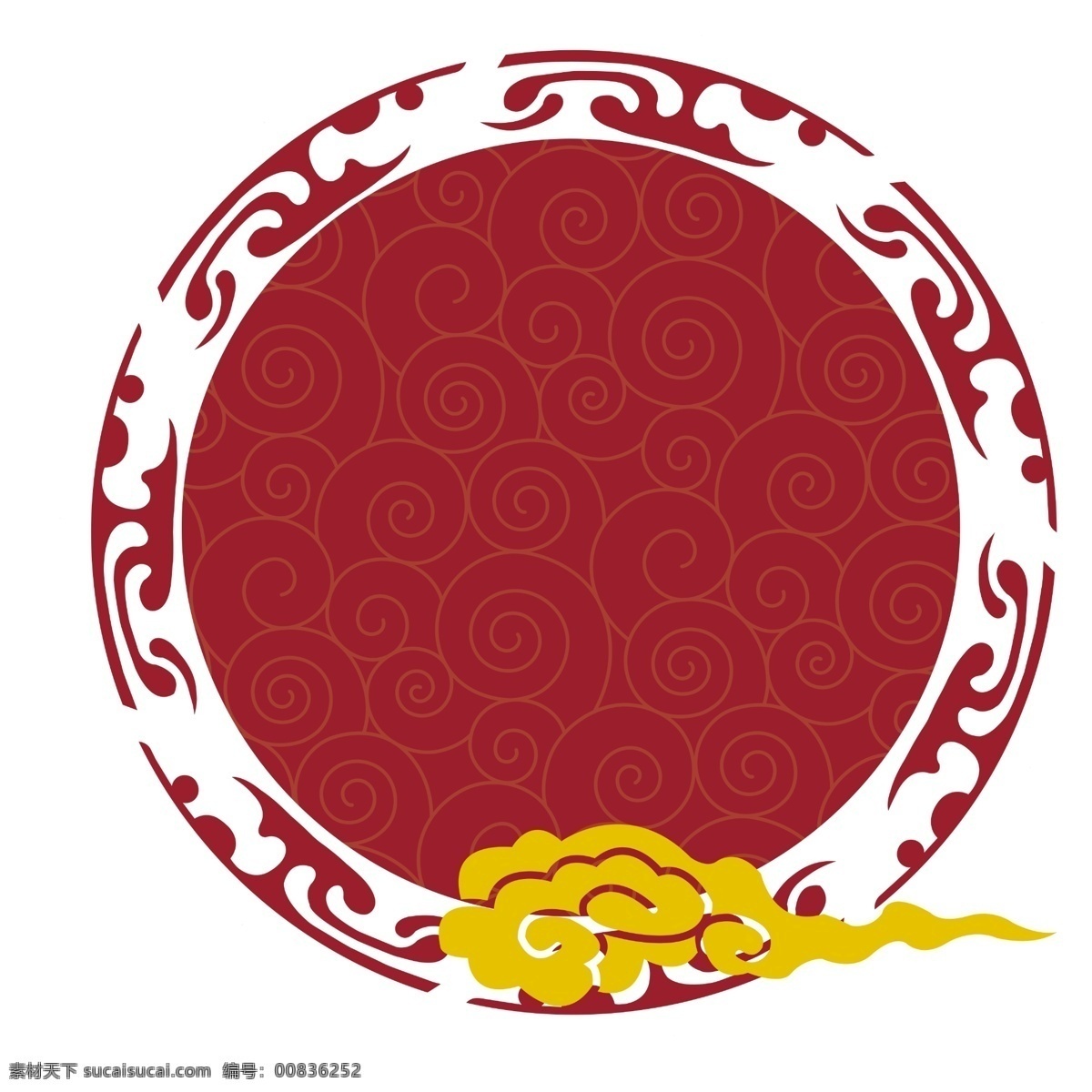 红色 圆形 中国 风 边框 红色的边框 圆形边框 雕刻 底纹 金色的花纹 唯美边框 复古边框 漂亮的边框