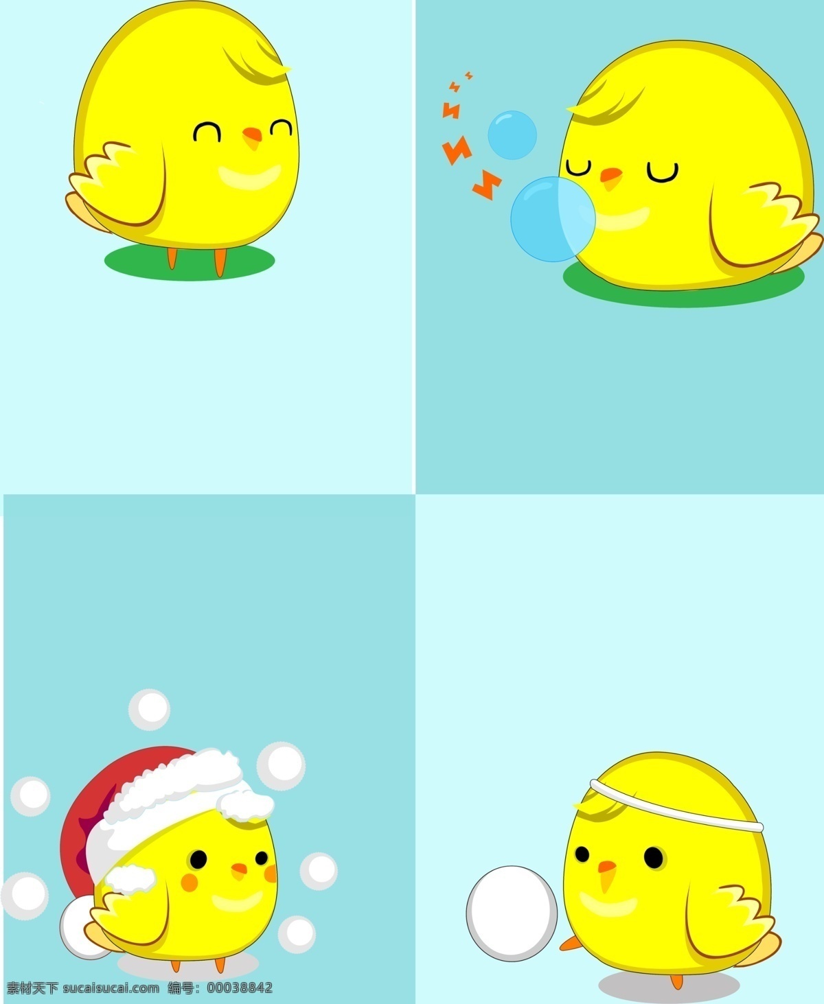 可爱 小鸡 吹泡泡 广告设计模板 圣诞帽 图案 雪球 移门 移门图案 可爱小鸡 小小鸡 源文件 装饰素材