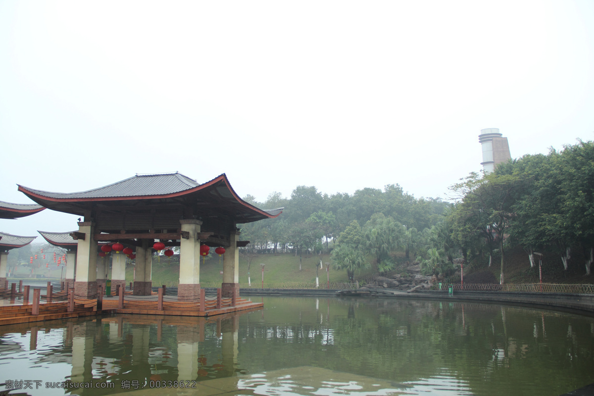 风景 公园 公园风景 湖 湖水 建筑园林 树木 千 灯 一角 千灯湖公园 自然风景 亭子 公园一角 园林建筑 家居装饰素材 灯饰素材