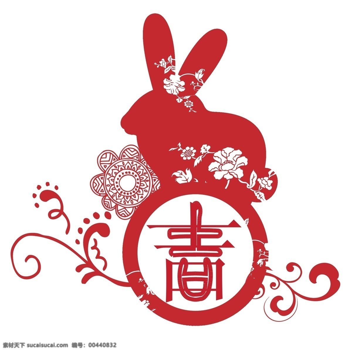 印花 矢量图 服装图案 剪纸 兔年 喜庆 印花矢量图 民族风格 面料图库 服装设计 图案花型