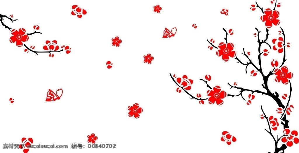 梅花 花 花树 矢量花 矢量树 底纹边框 花边花纹