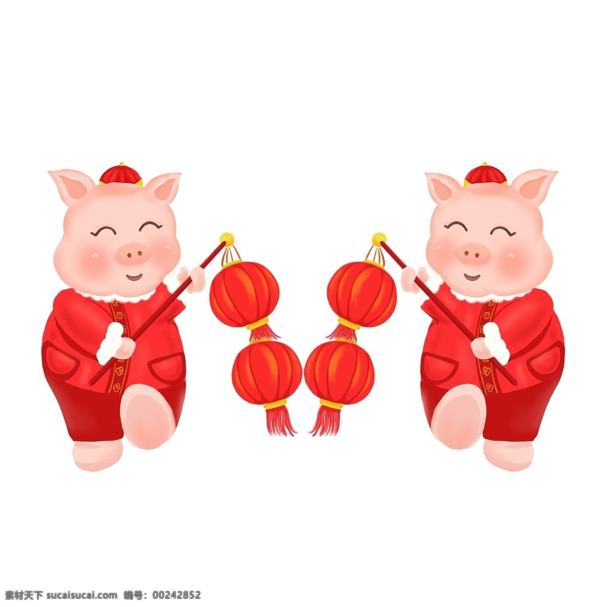灯笼 猪年 元素 手绘图案 装饰图案 简约 创意元素 psd元素 猪年元素 新年 2019猪年 手绘 元素装饰