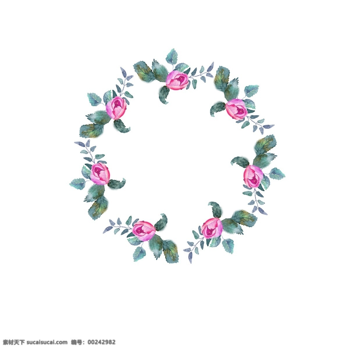 粉色 花卉 边框 玫瑰花 图 框 边框元素 花卉边框 花环 手绘植物 粉色花卉边框 手绘花卉边框 手绘花元素 手绘