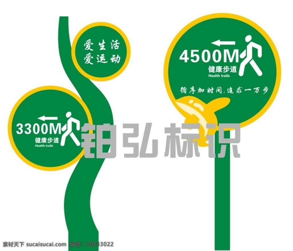 健康跑道系列 立牌 健康跑道 新颖 标牌 制作 标志图标 公共标识标志