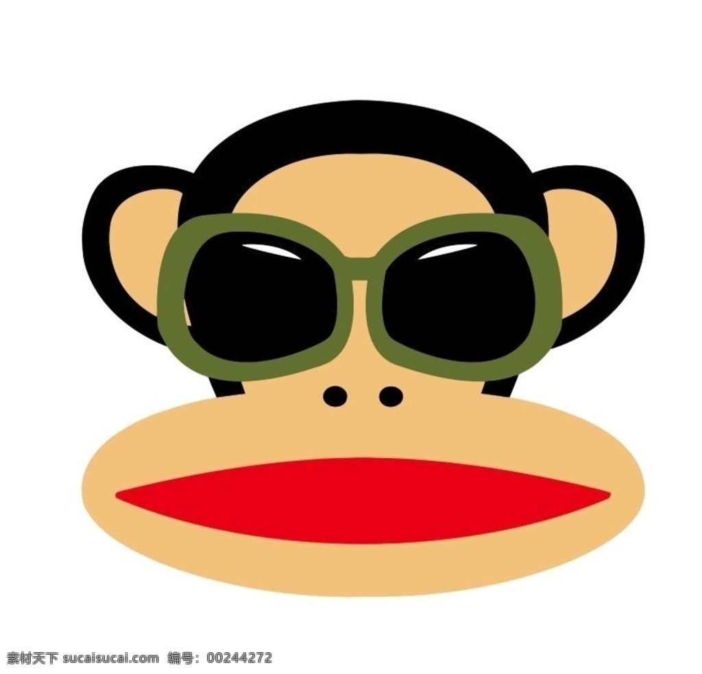 大嘴猴矢量图 大嘴猴 猴子 墨镜 牌子 猴 矢量图 动漫动画 动漫人物