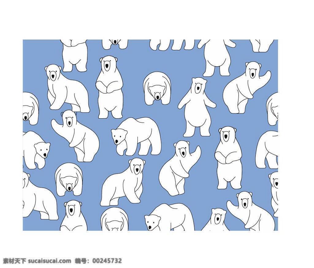 北极熊 循环 背景 动物 儿童简笔画 卡通 形象 可爱 韩 童 简笔 动漫
