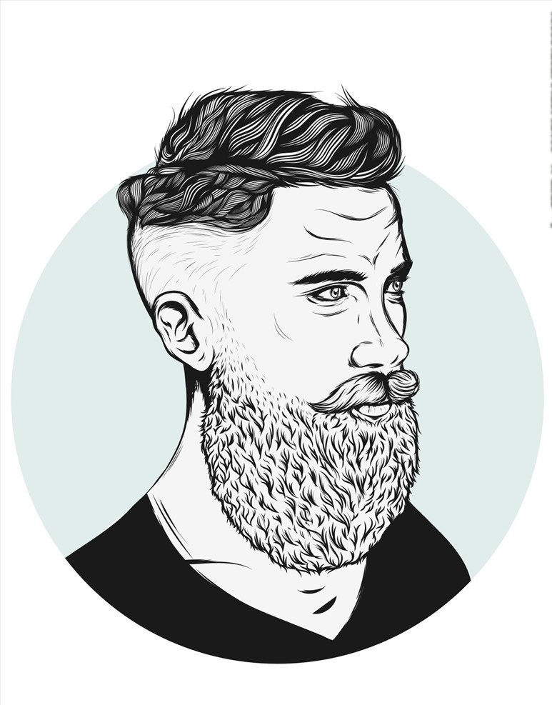 人物 插画 手绘 图案 服装设计 男装设计 女装设计 童装设计 服装图案 箱包图案 乐器 箱包印花 男装印花 女装印花 童装印花 潮流服装印花 潮牌设计 面料印花 布料印花 面料花纹 人物素材 人物肖像 手绘人物 手绘头像 素描人物 发型 墨西哥 大胡子帅哥 哈登 模特 胡子 共享素材2