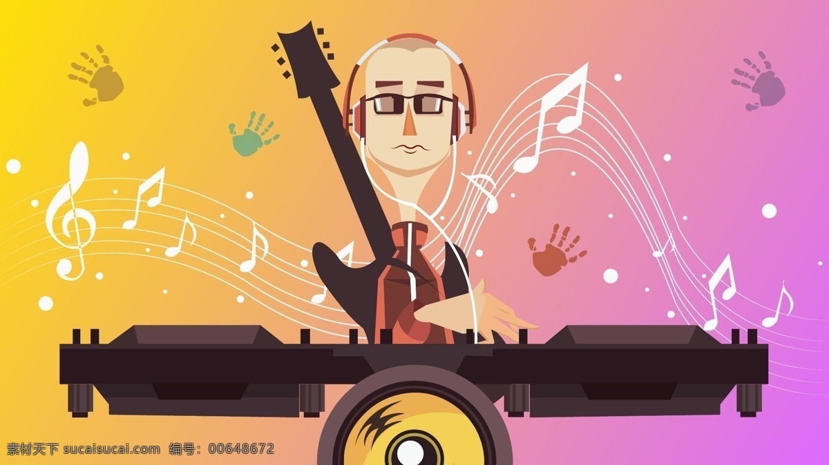 音乐节 贝吉 塔 dj 吉他 音乐 五线谱 音符 手掌 电台 音乐者