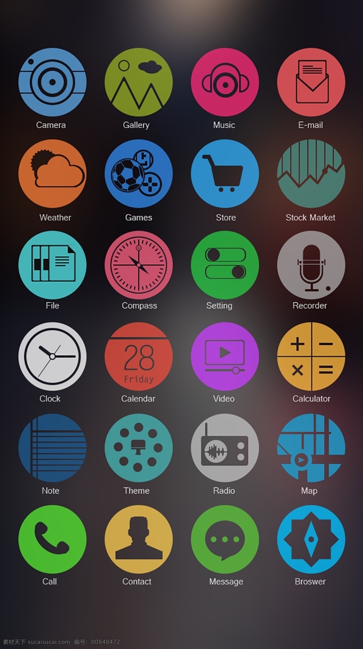 彩色 网页 ui 手机 主题 icon 图标 图标设计 icon设计 icon图标 网页图标 手机图标 主题图标 相机图标 邮箱图标 时钟图标 音乐图标 电话图标 计算器