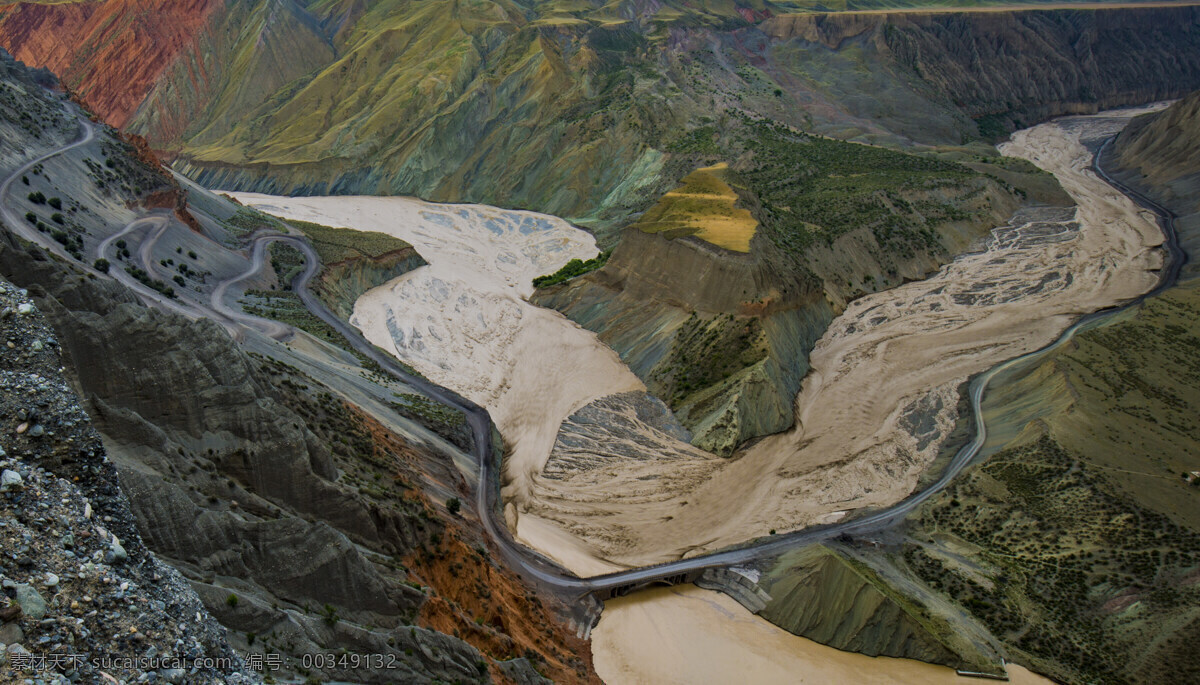 安集海大峡谷 大峡谷 峡谷风光 新疆美景 河流 大山 自然风景 山水 田园 自然景观 山水风景