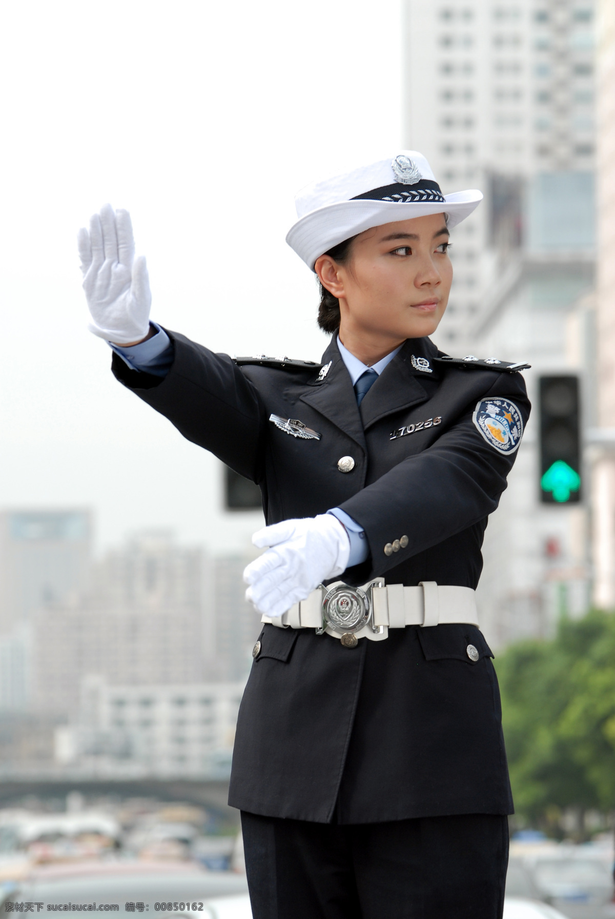 女交警 警花 职业人物 人物图库