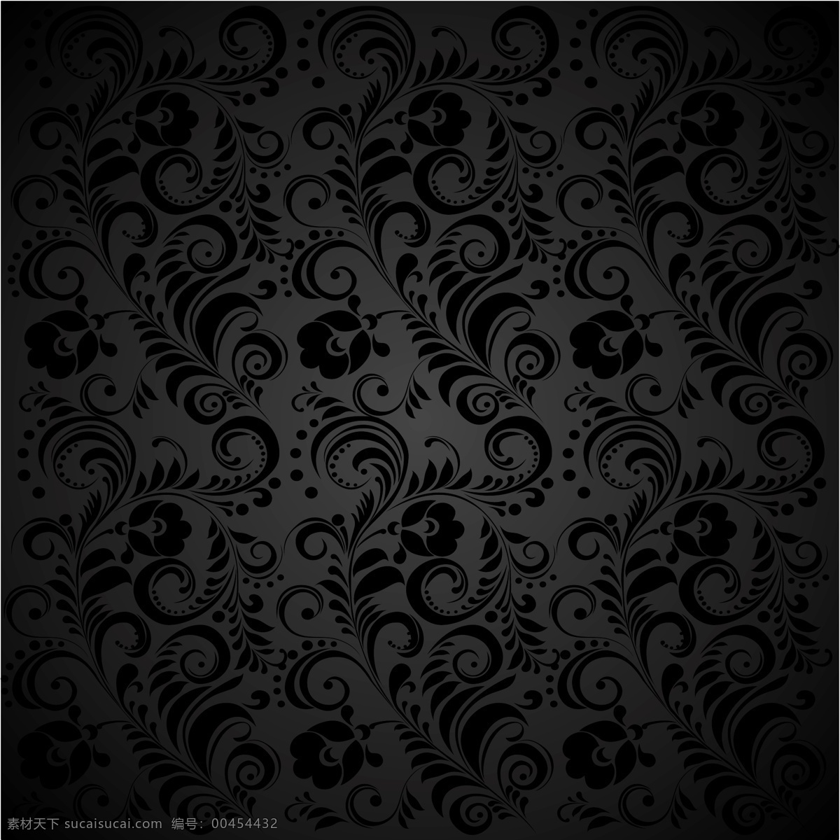 黑色 背景 花卉 图案 矢量 材质 黑色的背景 行发行 矢量图 现代科技