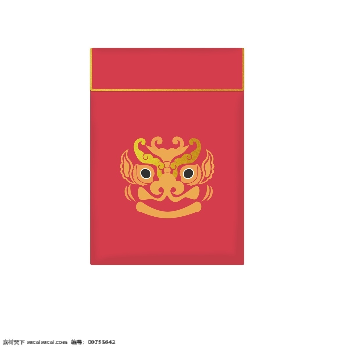 手绘 节日 红包 元素 喜庆 中国风 中国舞狮