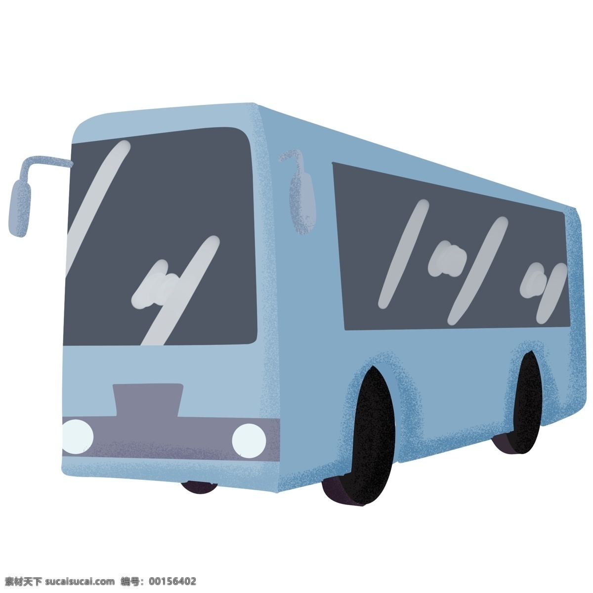 蓝色 卡通 公交车 插画 卡通公交车 交通工具 蓝色汽车 公共交通 公交车插画 蓝色公交车 可爱的公交车 透明车玻璃 长条车
