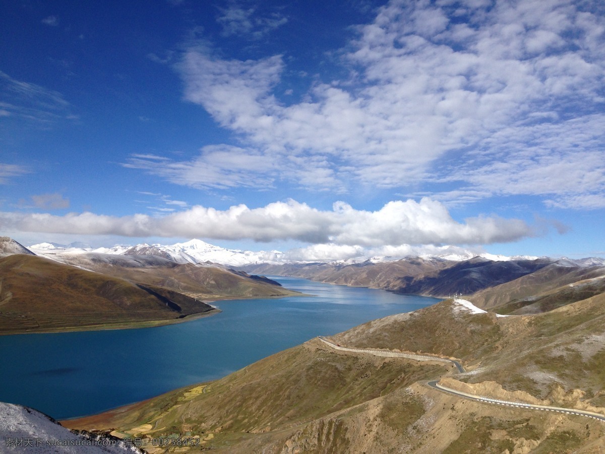 羊卓雍措 西藏 蓝天白云 高清 高原 旅游摄影 国内旅游 蓝色