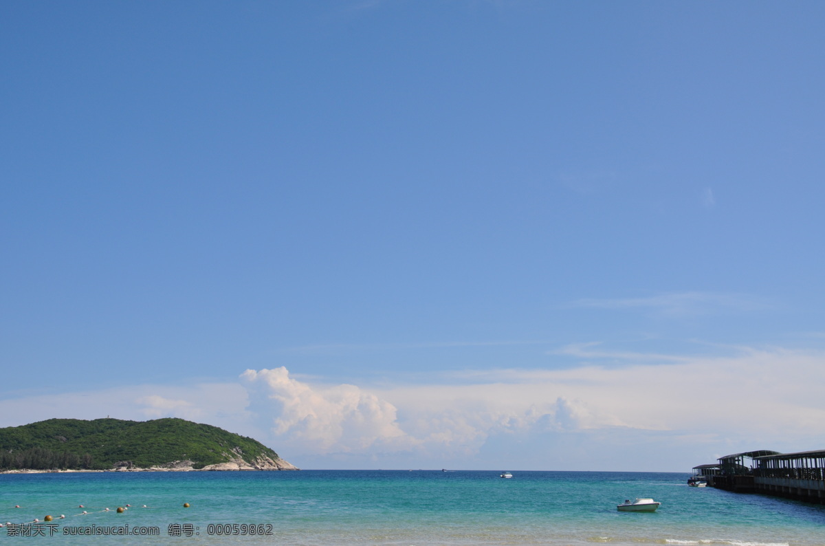 海景 白云 海南 海水 景 蓝天 旅游摄影 三亚 山峦 亚龙湾 游泳 游客 小岛 自然风景 风景 生活 旅游餐饮