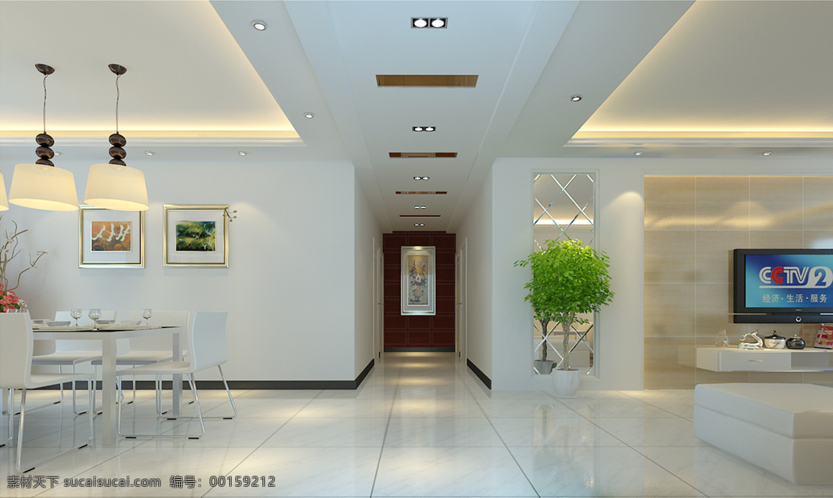 走廊 效果图 3d设计 过道 走廊效果图 走廊的设计 端景 现代走廊 一星 3d模型素材 其他3d模型