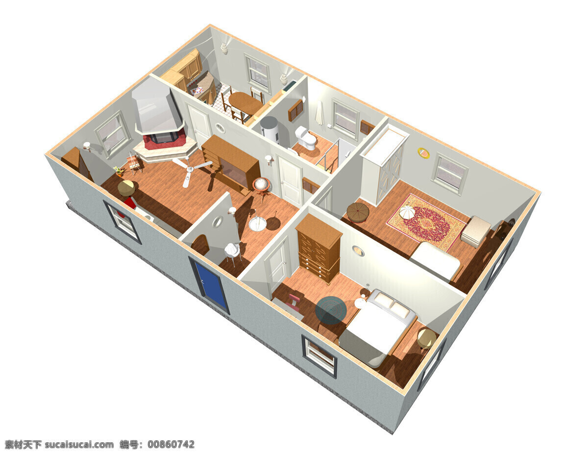 3d 房子 内部 构造 3d渲染房子 3d房子模型 内部构造 内部设计 建筑设计 环境家居 白色