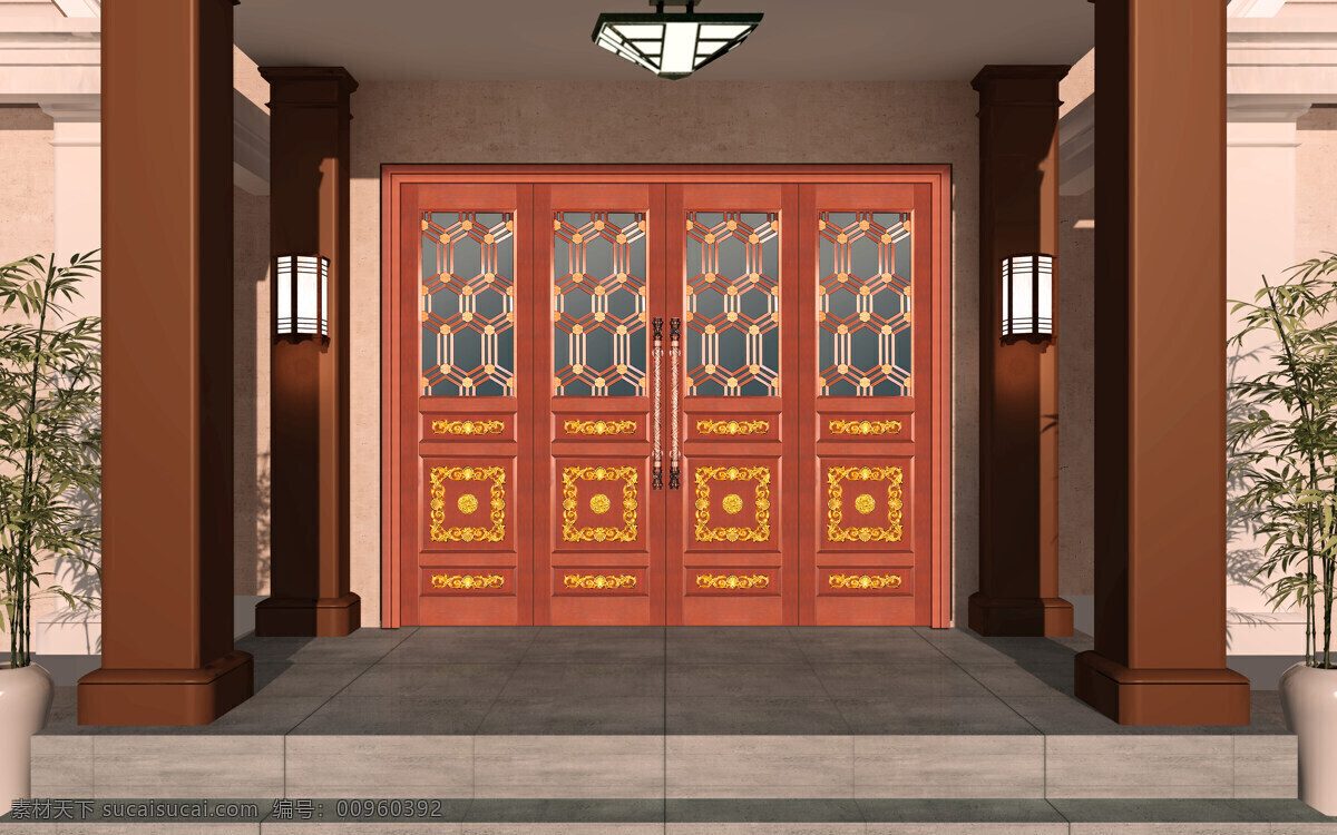 四开门场景 单门场景 四开门 中式门 建筑入口 进户门 门场景 门 建筑 场景设计 室内 室内门 室内门场景 室内场景 室内设计 木门 钢质门 锁 吊灯 地毯 欧式灯 中式 中式风格 家居装饰 室内装饰 木门场景 环境设计 中式壁灯 空间设计 空间场景