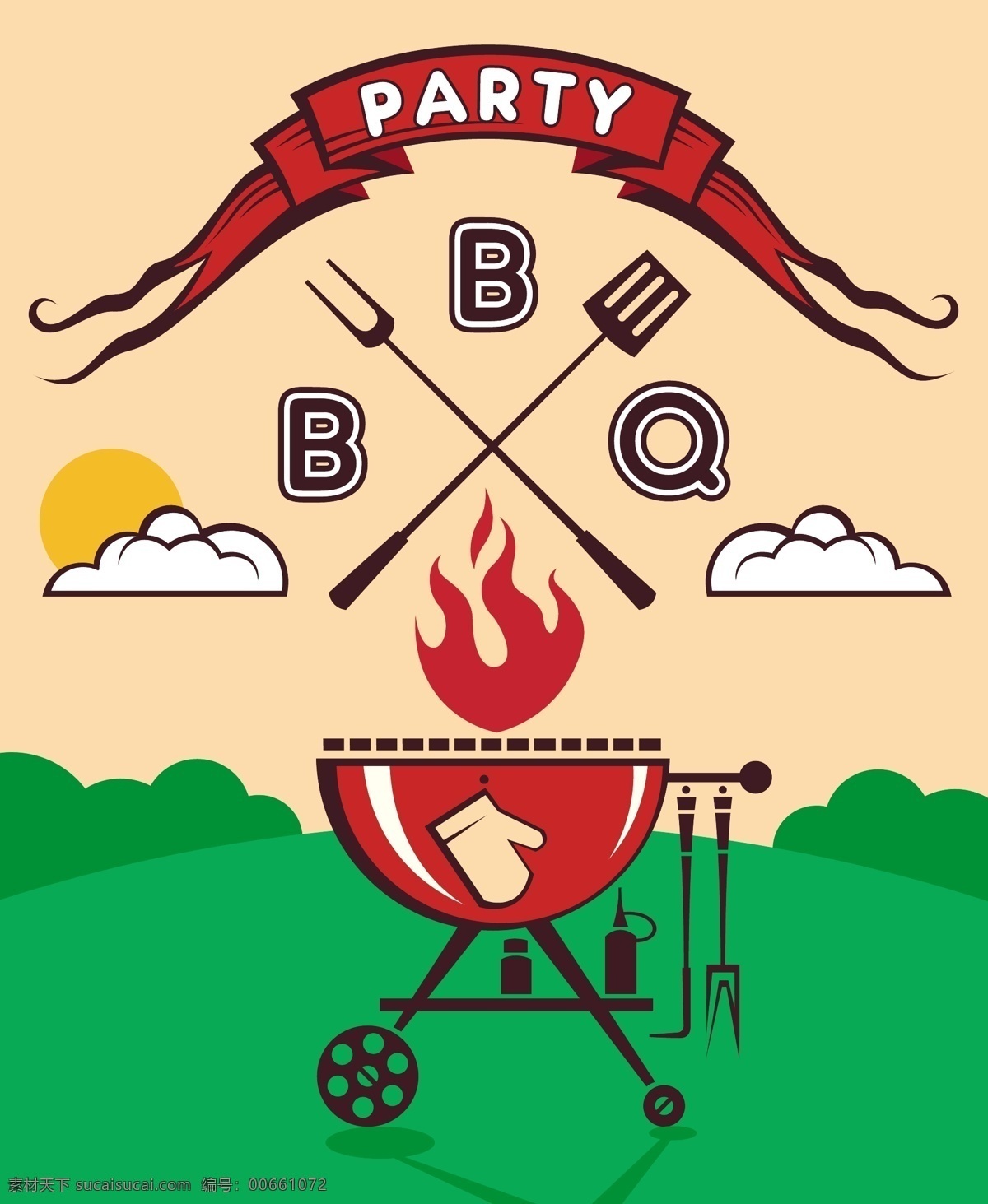 bbq 创意 烧烤 派对 邀请函 矢量 矢量素材 设计素材 背景素材