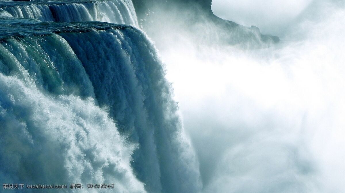 壮观 瀑布 高清 磅礴 激流 水雾 自然