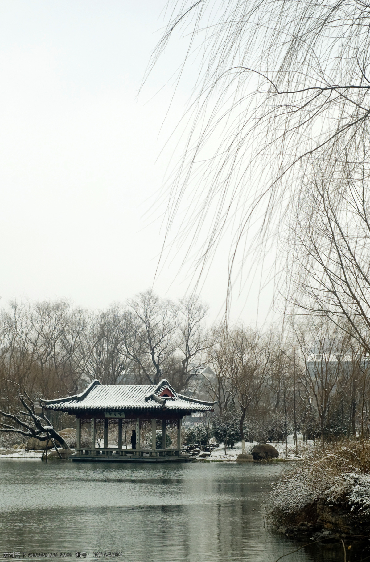 明湖冬景2 大明湖 冬季 雪景 水墨画 济南 建筑 建筑摄影 建筑园林